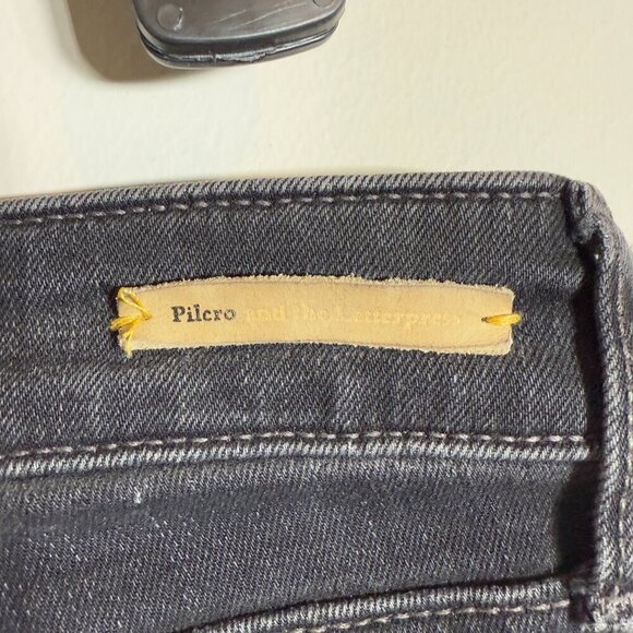 Anthropologie Pilcro and The Letterpress Stet Skinny Jeans Womens 27 Black Denim - Picture 11 of 16